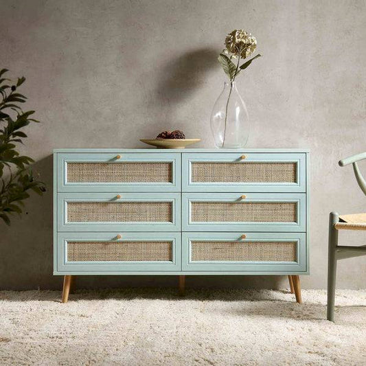 Rattan Wooden Chest Of Drawer