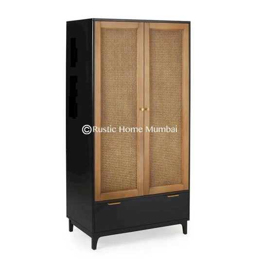 Adlei 3 Door Rattan Wardrobe