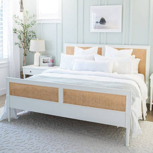 Gracie Wooden Rattan Bed