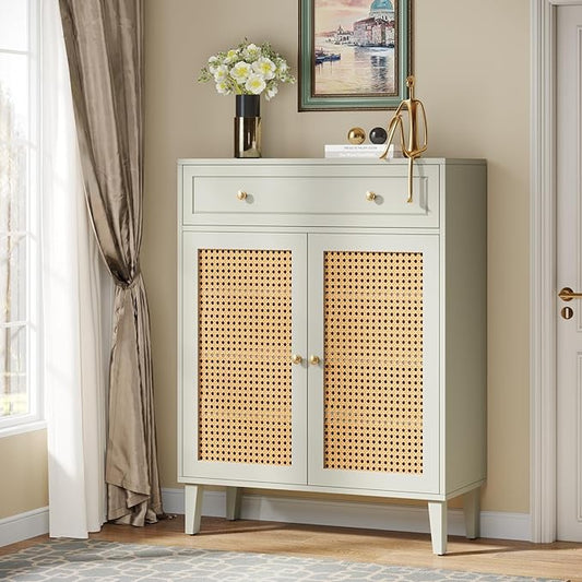 Morocco Tall Rattan Shoe Cabinet