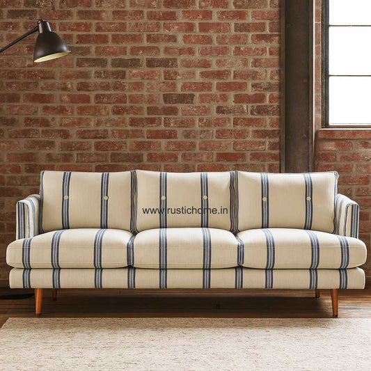 Solna Linen Blue Stripe Sofa