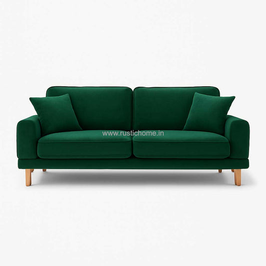 Turner Velvet Green Fabric Three Seater sofa