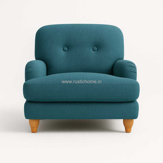 Moris Fabric Comfy Linen Teal Sofa