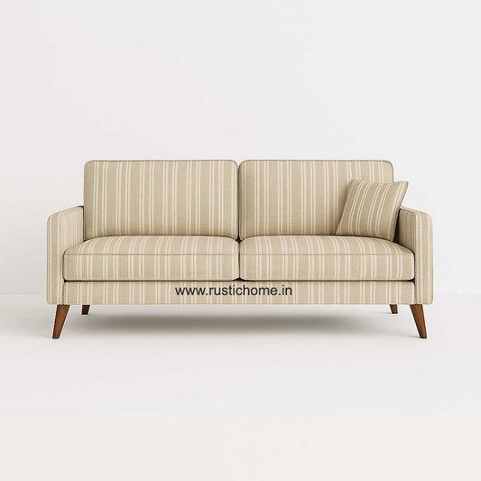 Monarca Beige Printed 3 Seater Sofa