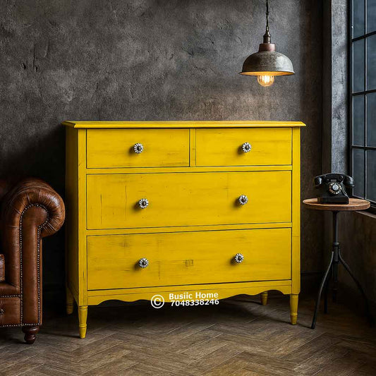 Solid Wood Distressed Chest Of Drawer