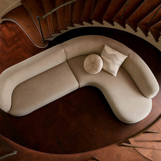 Durban Modern Velvet Beige L-shape sofa