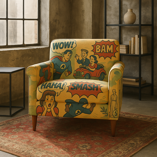 cartoon Printed Accent Chair