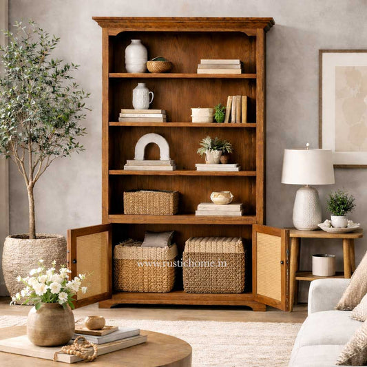 Woodcrest Rattan Storage Cabinet