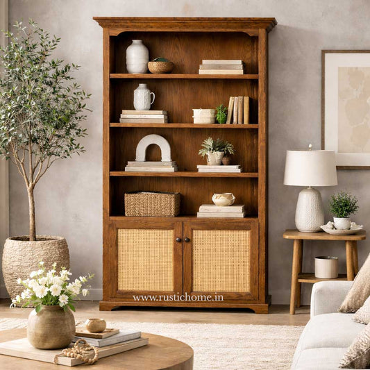 Woodcrest Rattan Storage Cabinet