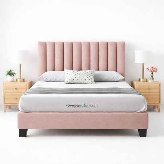 Channel Tufted Velvet Bed