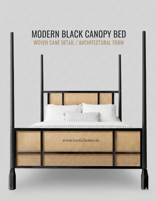 Modern Black Canopy Bed