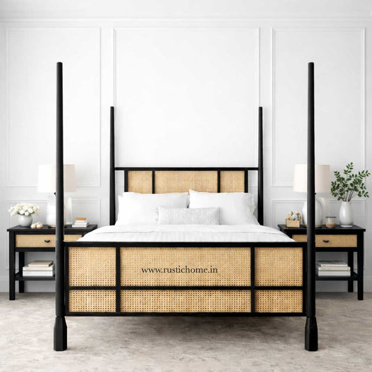 Modern Black Canopy Bed