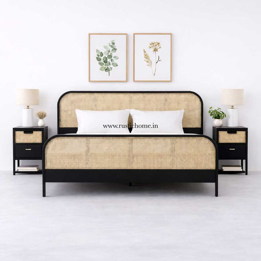 Modern Woven Cane Bed