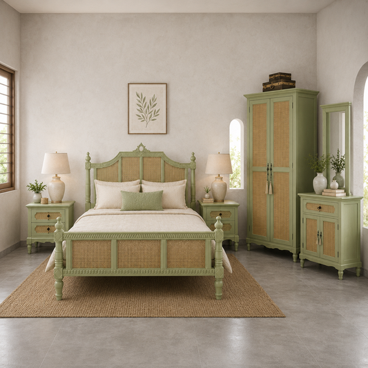 The Sagewood Cane Bedroom set | Rustic Home