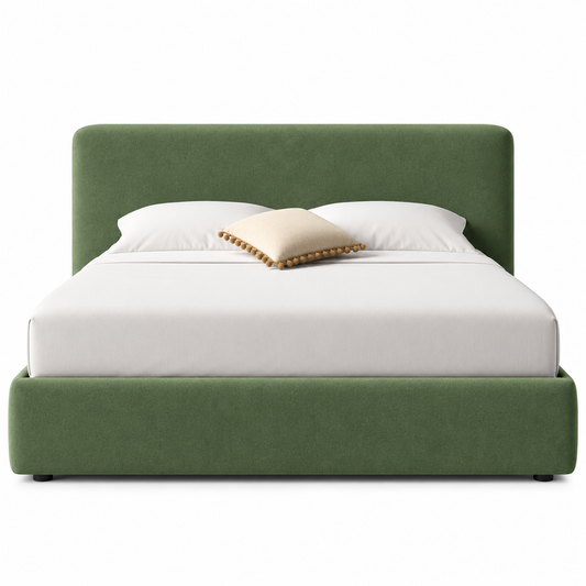 The Sorrento Modern Green Velvet Upholstered Bed