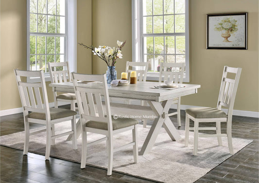Denzel  Cross Legs 6 Seater Dining table Set