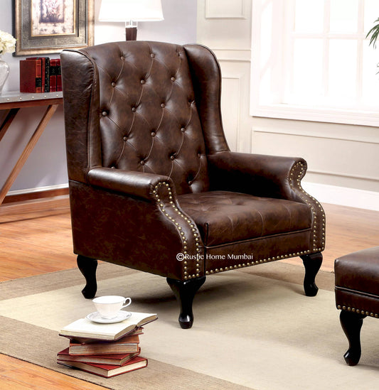 Harland Faux Leather Wing Chair