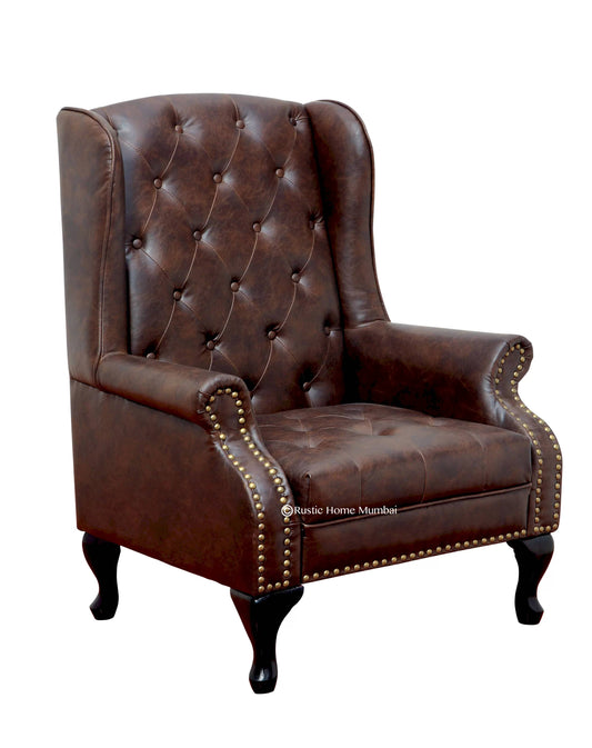 Harland Faux Leather Wing Chair