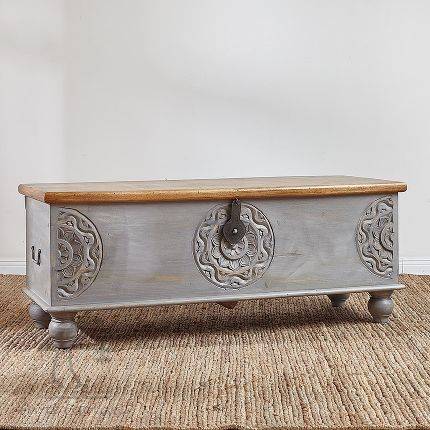Woooden Carved Trunk CoffeeTable