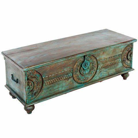 Woooden Carved Trunk CoffeeTable