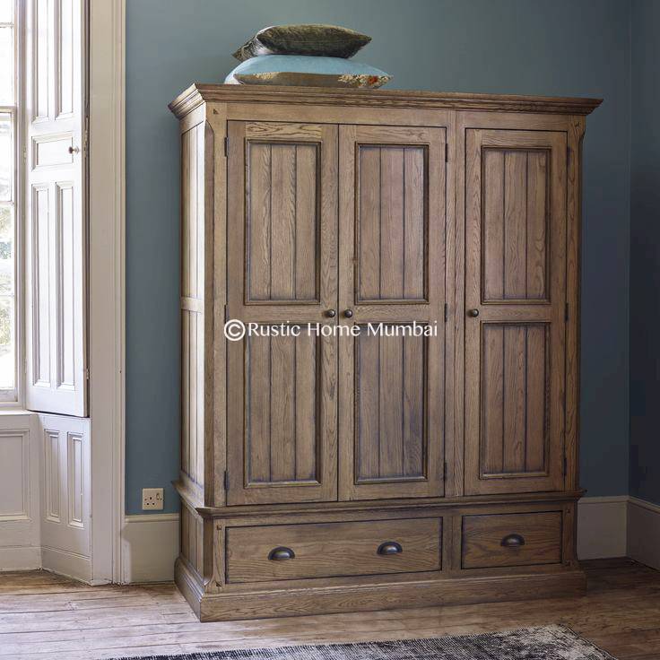 Small Rustic Wardrobe Classic 3 Door Wardrobe – Rustic Home