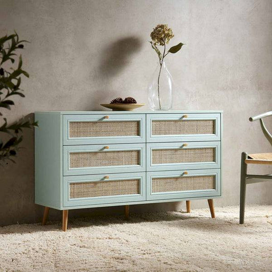 Rattan Wooden Chest Of Drawer