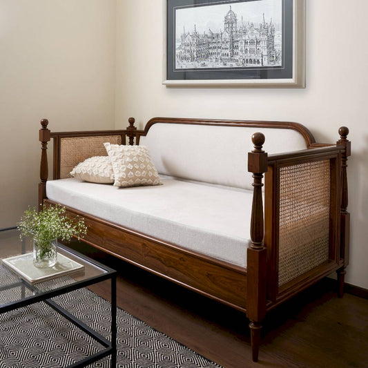 wooden   Rattan 3 Seater  Sofa