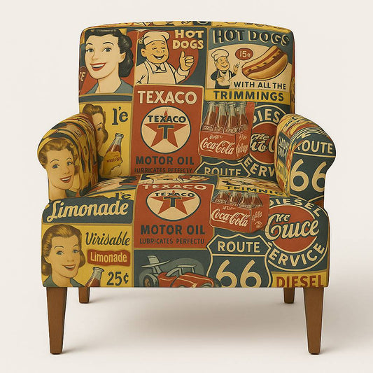 Retro printed accent chair