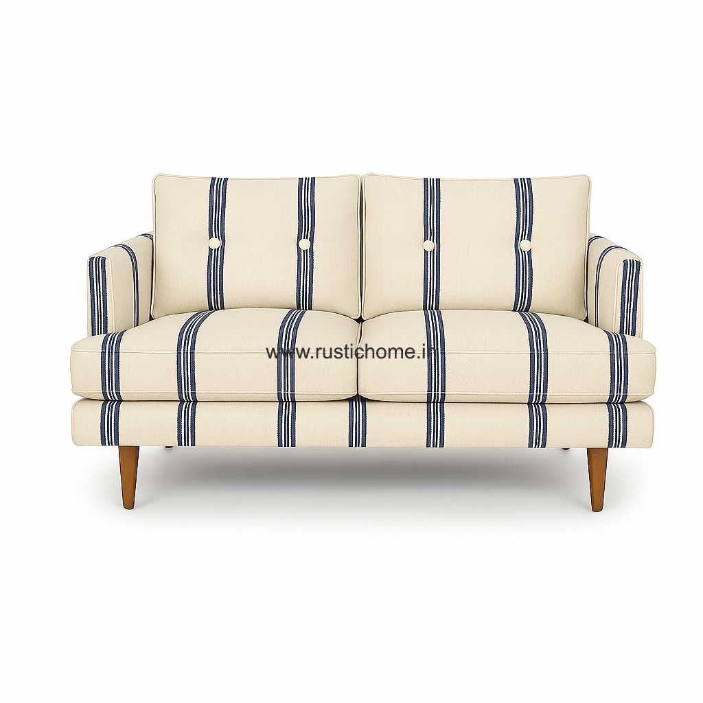 Solna Linen Blue Stripe Sofa – Rustic Home