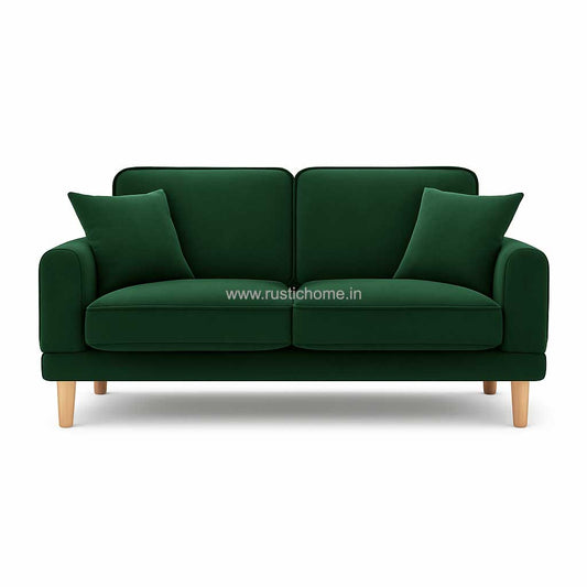 Turner Velvet Green Fabric  Three Seater sofa