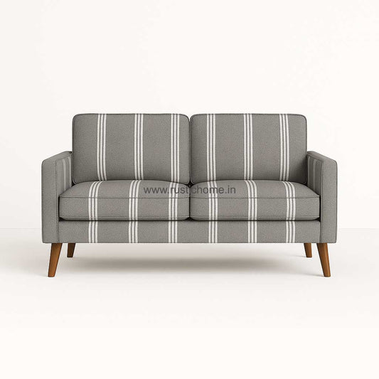 Braya Gray Stripe Printed Three Seater Sofa