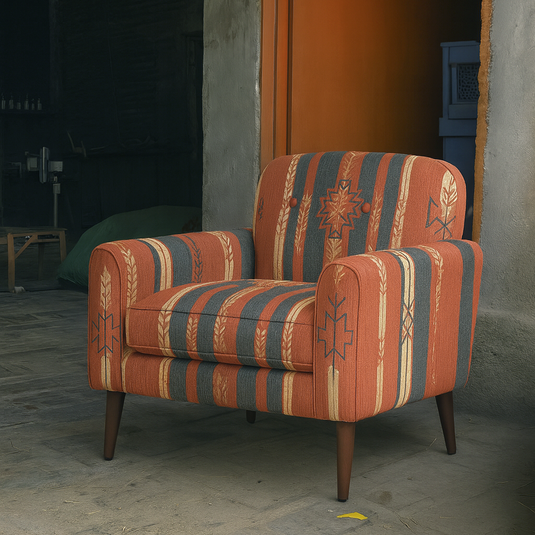 Cairo Rug tribal  Printed Accent Chair