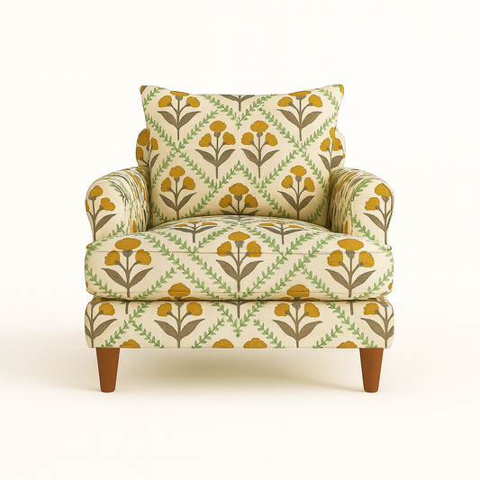 Tulip Bloom Printed Accent Chair