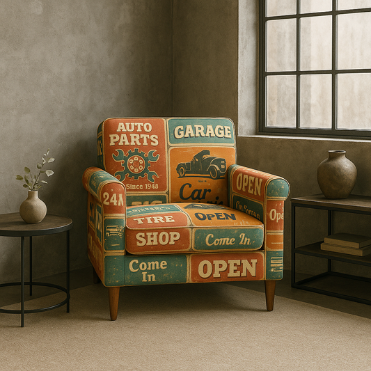 garage printed Accent Chair