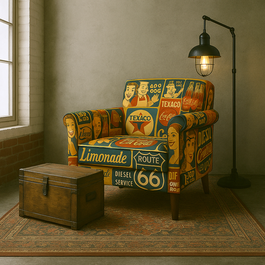 retro printed Accent chair