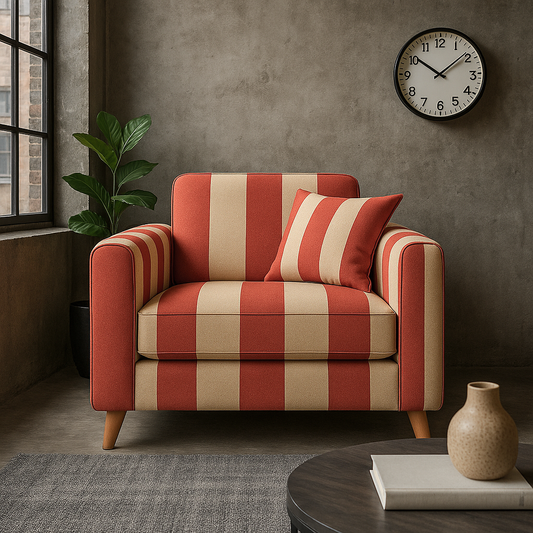 Marbella Stripe Red N White  Accent Chair