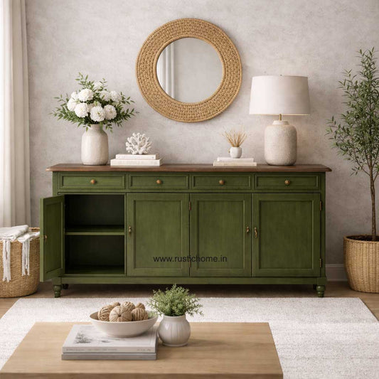 Nest Olive Green 4 Door Storage Cabinet