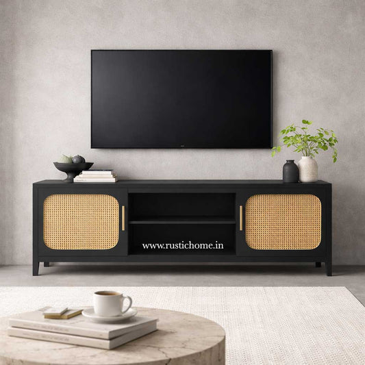 Woodmont Rattan Tv Cabinet