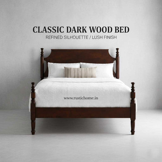Classic Dark Wood Bed