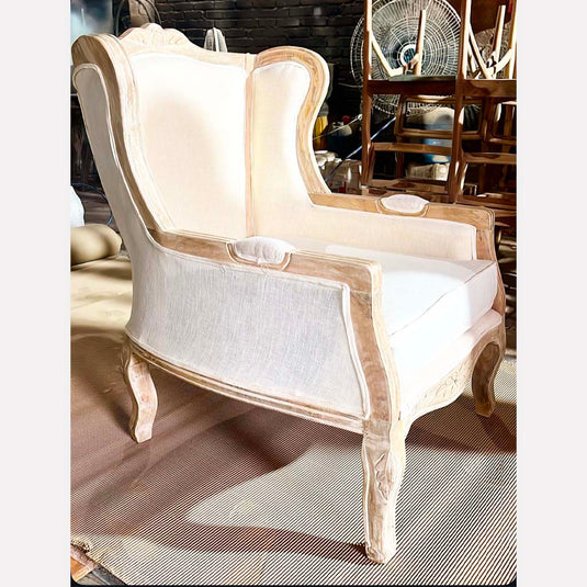 Verto Velvet  Florel printed Wing chair