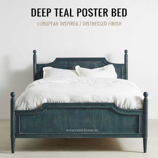Deep Teal Poster Bed