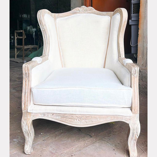 Verto Velvet  Florel printed Wing chair